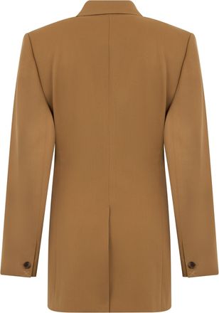 Celine Womens Wool Jacket Diagonal Pattern Camel Blazers