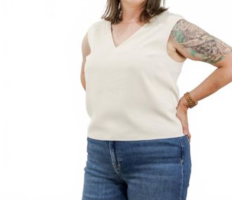 Greylin Straight Tank Blouse In Cream