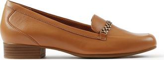 Clarks Womens Dress Loafer Flat, Tan Leather, 9.5 Wide