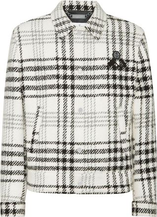 Philipp Plein checked jacket - men - Acrylic/Wool/Polyester/Alpaca/Viscose/Acetate - 48 - White