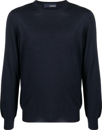 Lardini fine-knit wool sweatshirt - men - Wool - 58 - Blue