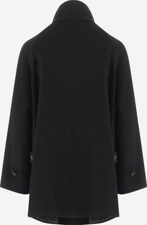 Tagliatore Womens Cape Leila Black Wool Capes Jacket