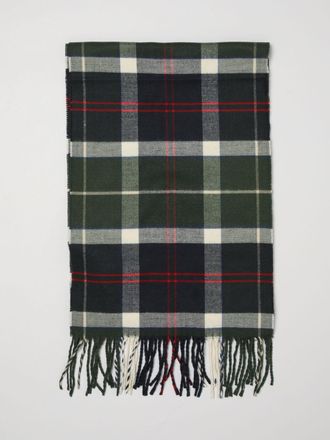 Barbour Sciarpa in acrilico con motivo tartan e bordi sfrangiati