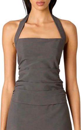 Nia Ventura Halter Neck Top In Grey