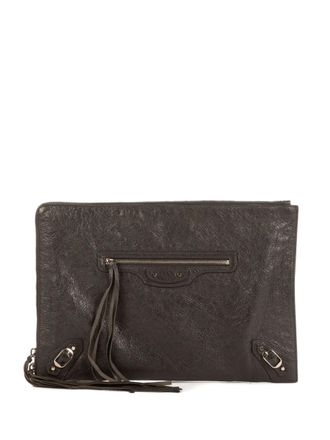 Balenciaga leather clutch bag - Brown
