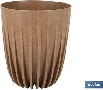 cofan Maceta Con Filtro De Drenaje A Rayas Color Marr&oacute;n Wpc &Oslash; 390 X 463 Mm 39,6 L Caja 4 Unid