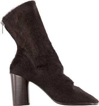 Christophe Lemaire Glove 80 Enkellaarsjes - Dames - Laarzen met Hak - Bruin - 38 EU - Leer - Schoenen