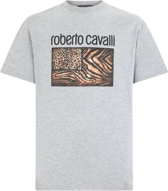 Roberto Cavalli Hombre, Camisetas, Gris, Talla: 2XL