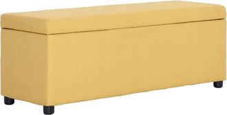 vidaXL Vidaxl - Banco Con Espacio De Almacenaje 116 Cm Poli&eacute;ster Amarillo
