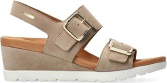 Mephisto Flat Sandalen - Dames - Sleehakken - Beige - 42 EU - Su&egrave;de - Schoenen