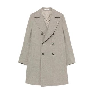 Tagliatore Arden Double-Breasted Coat - Heren - Mantel - Beige - XL - Leer - Jassen