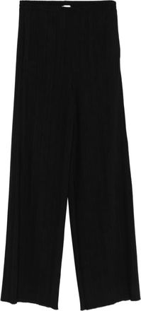 Forte_Forte Pantaloni a gamba ampia con pieghe - Nero