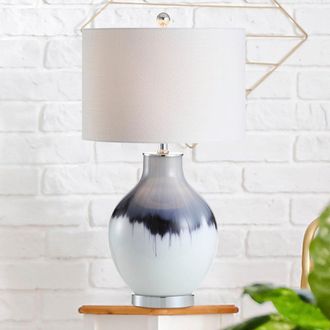 Jonathan Y Designs Mia 27 Glass/Metal LED Table Lamp