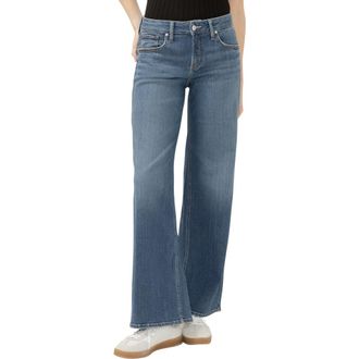 Silver Jeans Co Suki Curvy Mid Rise Wide Leg Jeans in Paloma at Nordstrom, Size 29 X 27