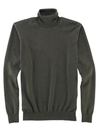 Olymp Rollkragenpullover OLYMP OLYMP Strick Casual, Herren, Gr. XXL, gr&uuml;n (oliv), Strick, Obermaterial: 100% Schurwolle, regular fit, Strickb&uuml;ndchen, Pullov