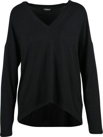 Dondup Truien & Vesten, Dames, Zwart, M, Kasjmier, V-hals Gebreid