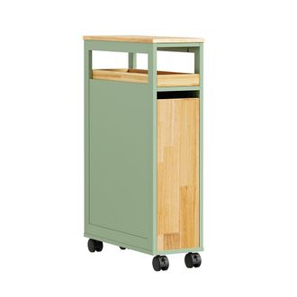 SoBuy Sobuy Carrito De Almacenaje Verde Con 2 Cajones Mueble Con Cajones Sobre Ruedas De Madera Y Metal Estanter&iacute;a Con Ruedas Para Cocina Y Ba&ntilde;o 50&times;20&times;79 Cm