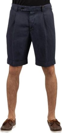 Berwich Bermuda Shorts - Heren - Korte Broeken - Blauw - M - Linnen - Korte Broeken