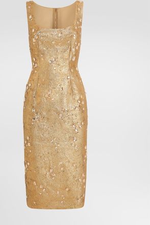 Dolce & Gabbana Jacquard Dress With Embroidery - Woman Multi-colored 38