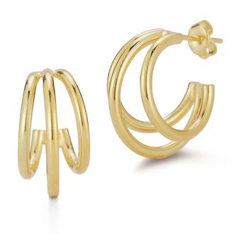 Glaze Jewelry Sterling Silver Triple Polished Hoops