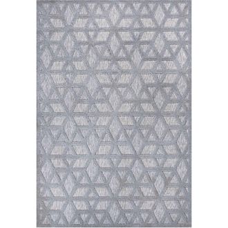 Jonathan Y Designs Talaia Neutral Geometric Indoor/Outdoor Area Rug in Light Gray at Nordstrom, Size 2Ft 0In X 8Ft 0In