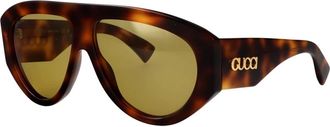Gucci Aviator Zonnebril - Heren - Accessoires - Bruin - Maat: 58 MM Nylon