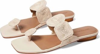Bernardo Womens Palermo Raffia Sandals In Ivory Raffia Leather
