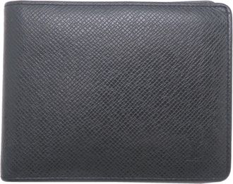 Louis Vuitton Ardoise Black Taiga Leather Wallet (Bi-Fold) (Pre-Owned)