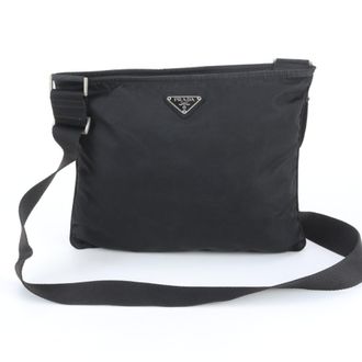 Prada Black Nylon Leather Shoulder Bag (Pre-Owned)