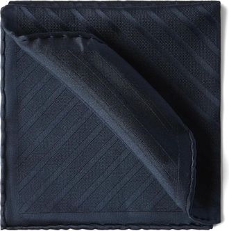 Brunello Cucinelli Zijden pochet met gestreept patroon - Blauw