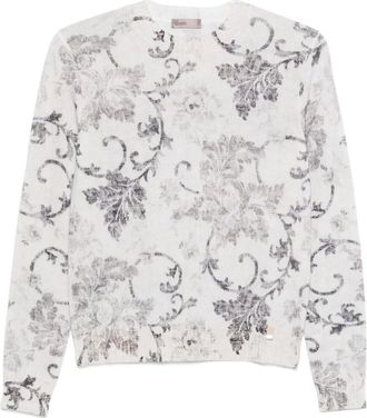 Herno Maglione a fiori - Bianco