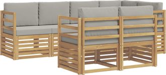 vidaXL Conjunto De Sof&aacute;s De Exterior 7 Uds. Blanco Y Gris Claro Vidaxl