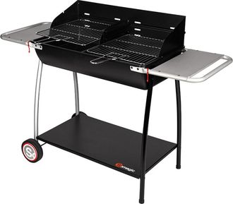 Somagic Barbacoa de carbón con dos estantes laterales