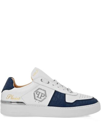 Philipp Plein logo-plaque sneakers - unisex - Calf Leather/Calf Leather/Synthetic Rubber - 41 - White