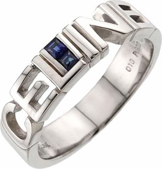 Celine Silver Platinum 900 Band Ring (Pre-Owned)