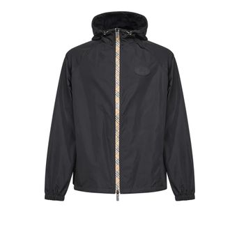 Burberry Light Jackets, male, Black, M, Hooded Jacket