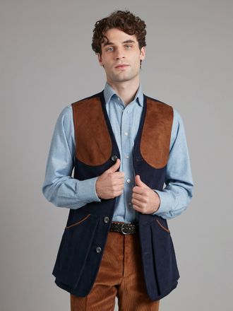 Oliver Brown Shooting Vest - Moleskin Navy