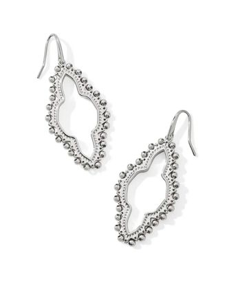Kendra Scott Womens Abbie Beaded Open Frame Earrings In Silver