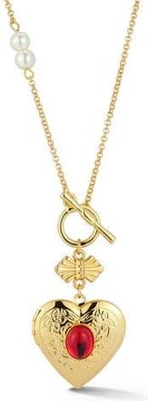 Chloe and Madison Heart Locket Pendant Necklace in Gold at Nordstrom Rack