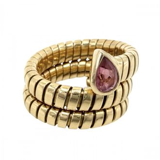 Bulgari Tubogas Gold Pink Yellow Gold (18K) Band Ring (Pre-Owned)