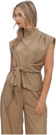 Ibana Overhemden, Dames, Beige, XL, Leer, Tavir Top