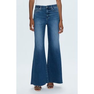 Pistola Denim Izzy Raw Hem Mid Rise Wide Leg Flare Jeans in Study at Nordstrom Rack, Size 32