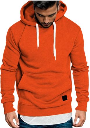 Generic KUIH Hoodie for Men UK Clearance Thickened Thermal Sweatshirt Warm Sweatshirt Long Sleeve Pullover Hoodie Casual Hoody Drawstring Jumper Workout Gym S