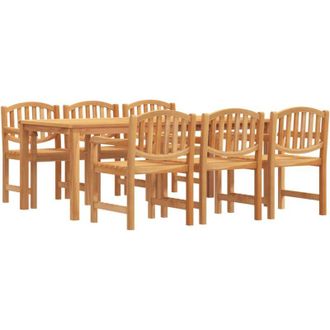 vidaXL Juego De Comedor De Jard&iacute;n 7 Piezas Madera Maciza De Teca Vidaxl