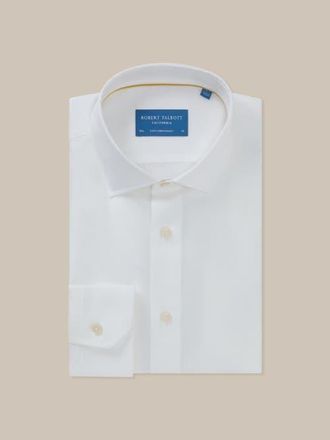 Robert Talbott Reynolds Twill Contemporary Fit Shirt in White at Nordstrom, Size 18.537