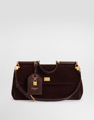Dolce & Gabbana Medium My Sicily Handbag In Split Calfskin - Woman Handbags Bordeaux Onesize
