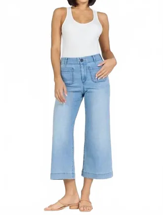 Dear John Denim Audrey High Rise Wide Leg Cropped Jeans In Eclipse