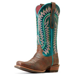 Ariat Womens Derby Monroe Western Boots in Shore Tan, B Medium Width, Size 4.5, by Ariat