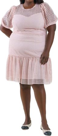 Donna Morgan Imani Crochet Lace Dress In Blush