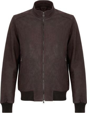 Barba Bruine Leren Jas met Unieke Kenmerken - Heren - Bomber jackets - Bruin - L - Jassen